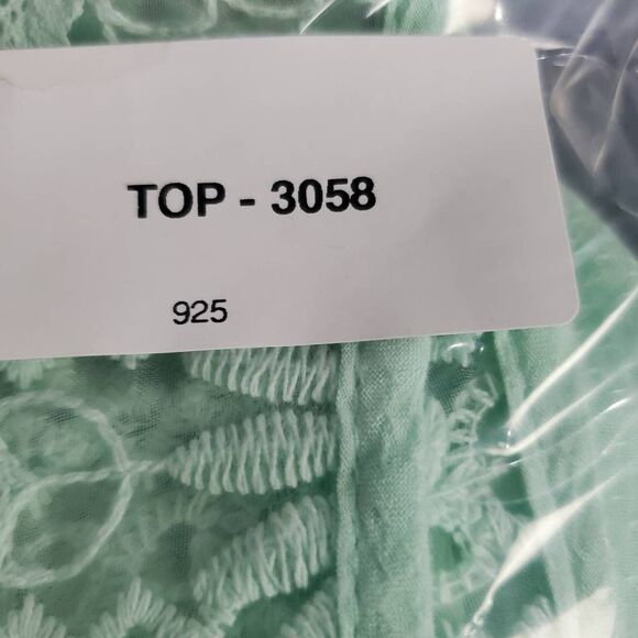 Suzanne Betro Women’s Top XL Mint Green Sleeveless Crochet Lace Overlay Boho - Picture 8 of 8